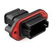 Thermoplastic DIP Connector with multiple terminal options designed to operate in temperature range minus 55 to plus 125 degrees Celsius