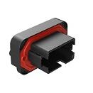 Thermoplastic shell DIP Connector supporting various terminal types and capable of functioning between minus 55 and plus 125 degrees Celsius