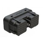Thermoplastic DIP Connector with black housing and multiple terminal options providing electrical connections for industrial